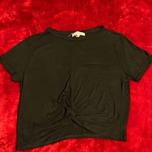 Black crop top with front twist